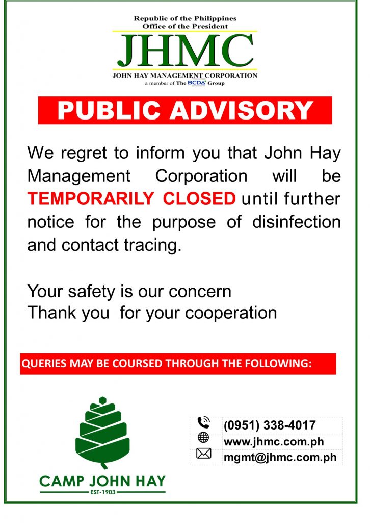 JHMC Temporary Close